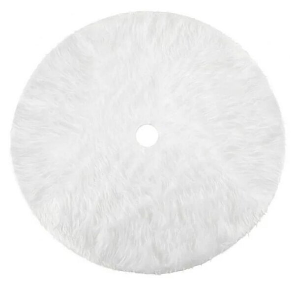 Fusta covor blanita alba pentru brad de Craciun, diametru 120 cm, pufoasa, aspect zapada