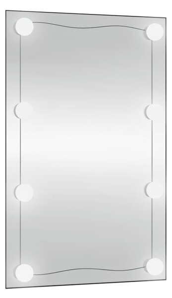 Oglindă de perete cu lumini LED 40x60 cm sticlă dreptunghiular