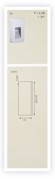 Paulmann 93825 - LED/2,4W IP44 Aplică perete exterior SPECIAL LINE 230V