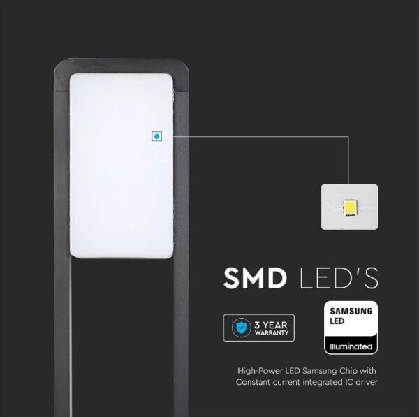 Lampă LED de exterior SAMSUNG CHIP LED/10W/230V 3000K IP65 neagră