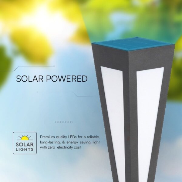 Lampă solară LED 2W 3,7V IP65 3000K negru