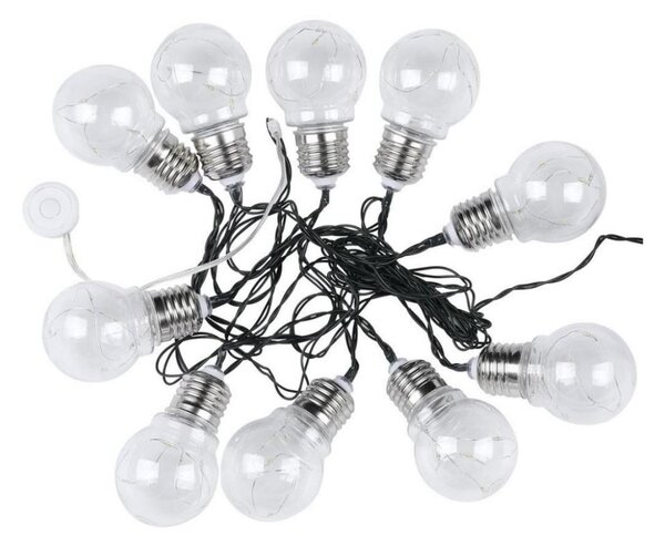 Șir solar LED 10xLED/1W/1,2V 1xAA 2 m IP44 3000K 300 mAh