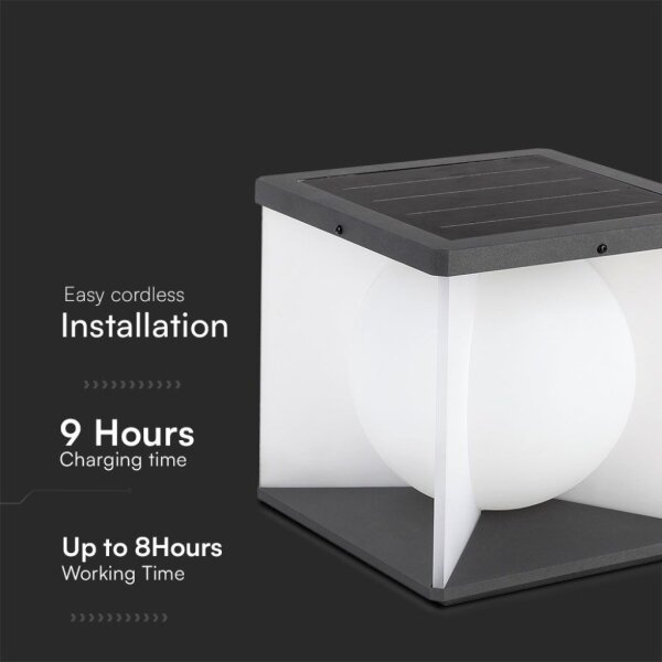 LED lampă solară de perete 3W/3,7V IP65 3000K
