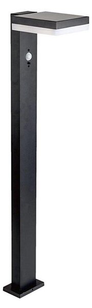 Lampă LED solară cu senzor LED/2W/3,7V IP54 3000K negru dreptunghiular