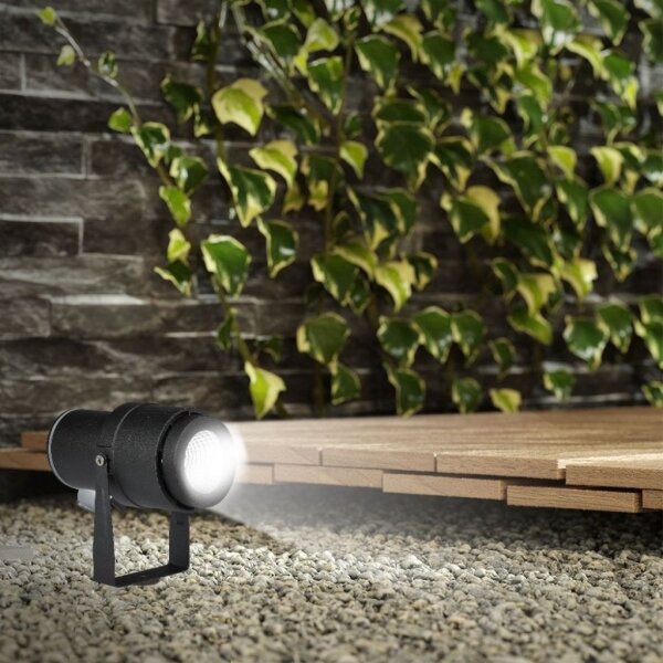 Lampă LED de exterior LED/12W/100-240V IP65 negru, lumină verde