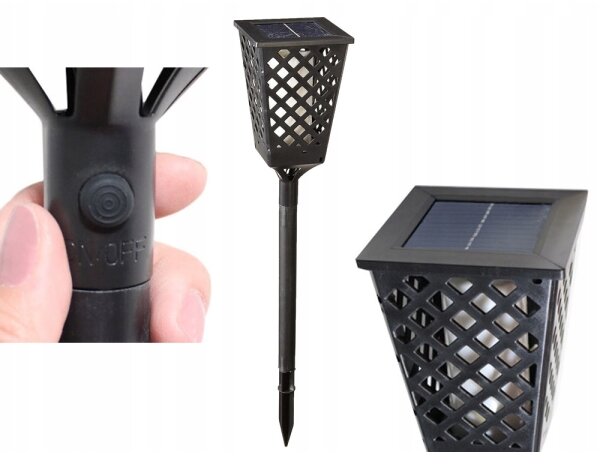 Lampă solară LED cu senzor, LED/0,6W/5,5V, IP65, 2000 mAh, 107 cm, negru