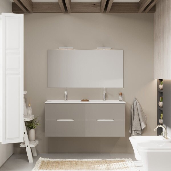 Mobilier Baie Bicolor, 120cm, 4 Sertare și Lavoar Dublu | Magnolia