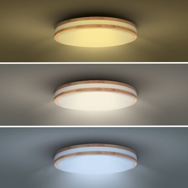 Solight WO8007 - Lampă LED WOODY 48W/230V 3000-6500K pr. 38 cm + DO