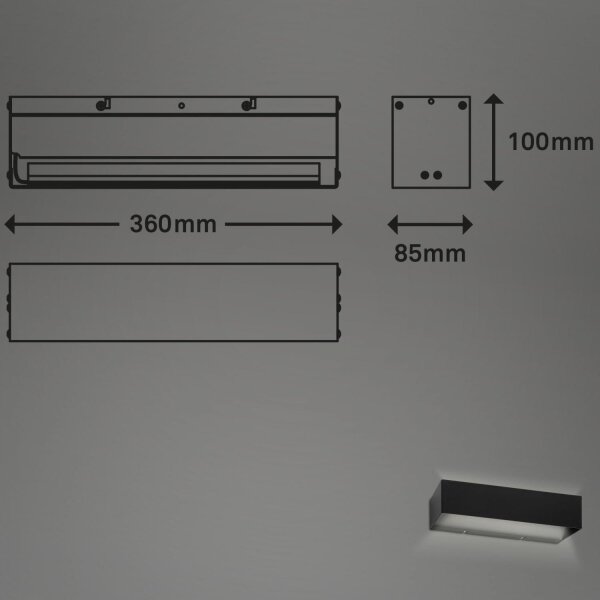 Aplică LED de exterior Briloner 2204-015 LED/8W/230V IP44 negru
