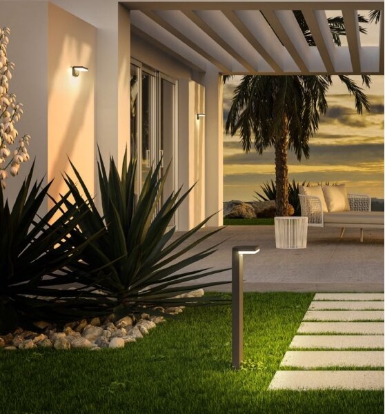 Aplică LED solară cu senzor Redo 90535 TAIYO LED/2W/3,7V 3000K IP54 antracit