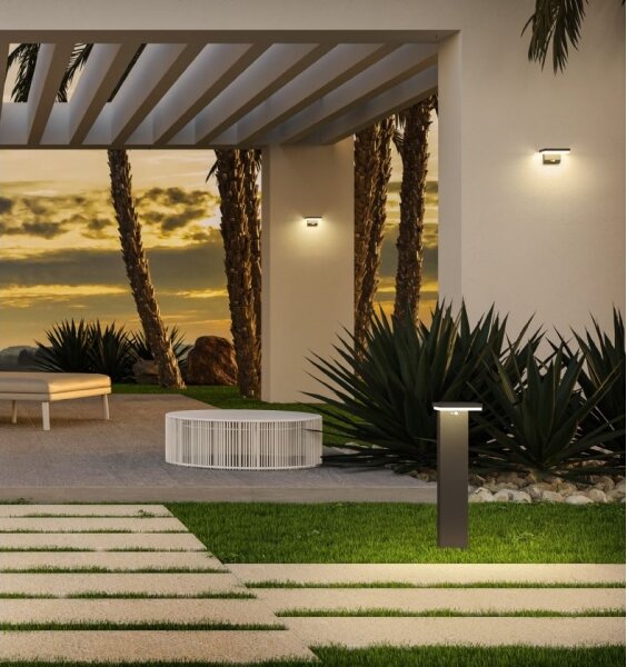 Aplică LED solară cu senzor Redo 90535 TAIYO LED/2W/3,7V 3000K IP54 antracit