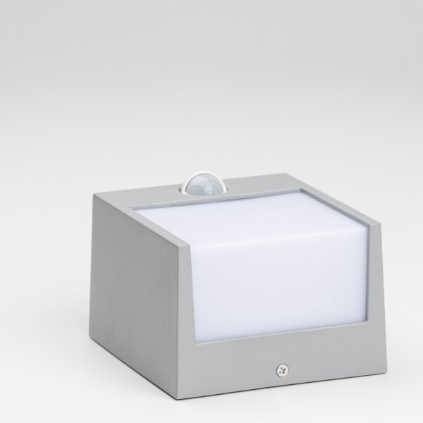 Aplică LED de exterior cu senzor Brilagi TERNI LED/12W/230V gri IP44