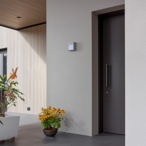 Aplică LED de exterior cu senzor Brilagi TERNI LED/12W/230V gri IP44