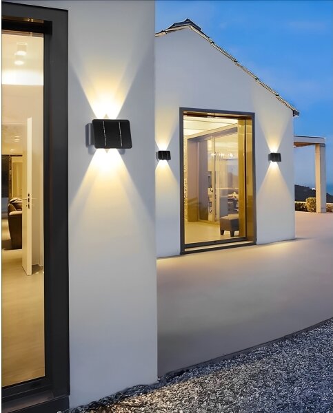 Aplică LED solară 4xLED/1,5W/3,7V 1500 mAh IP54 negru