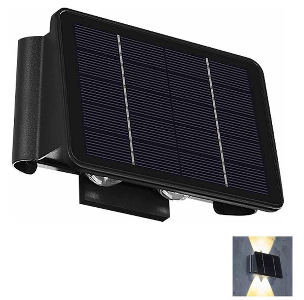 Aplică LED solară 4xLED/1,5W/3,7V 1500 mAh IP54 negru