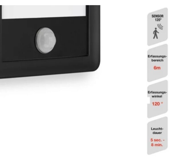 Aplică LED de exterior cu senzor LED/16W/230V IP44 Telefunken 313905TF