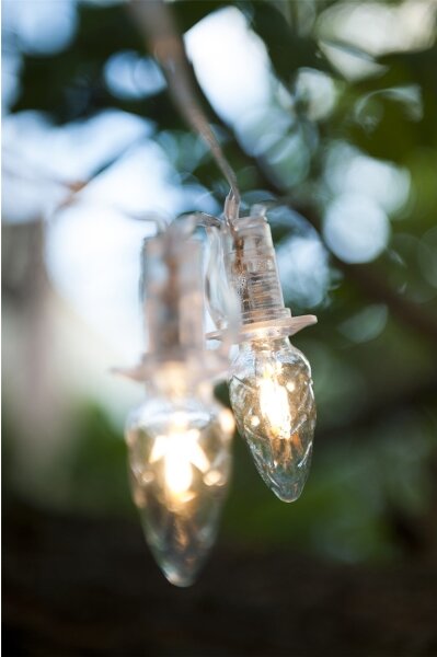 Extensie șir luminos LED pentru exterior CONE FILAMENT, 20 x E10, 14 m, becuri transparente / alb cald, IP44