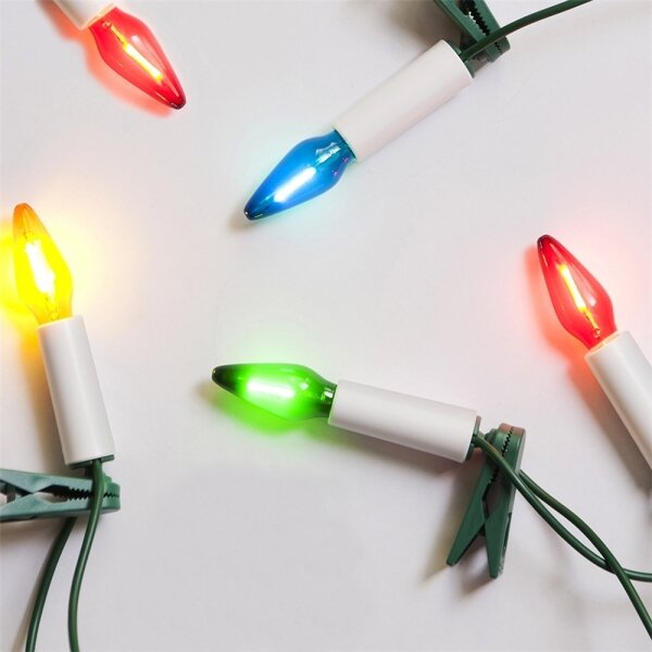 Instalație luminoasă LED de exterior pentru extindere FELICIA FILAMENT, 20xE10, 14 m, colorată / alb cald, IP44