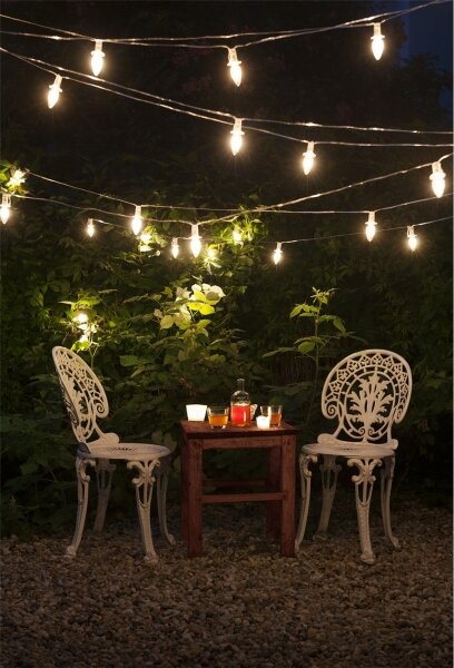 Extensie șir luminos LED pentru exterior CONE FILAMENT, 20 x E10, 14 m, becuri transparente / alb cald, IP44
