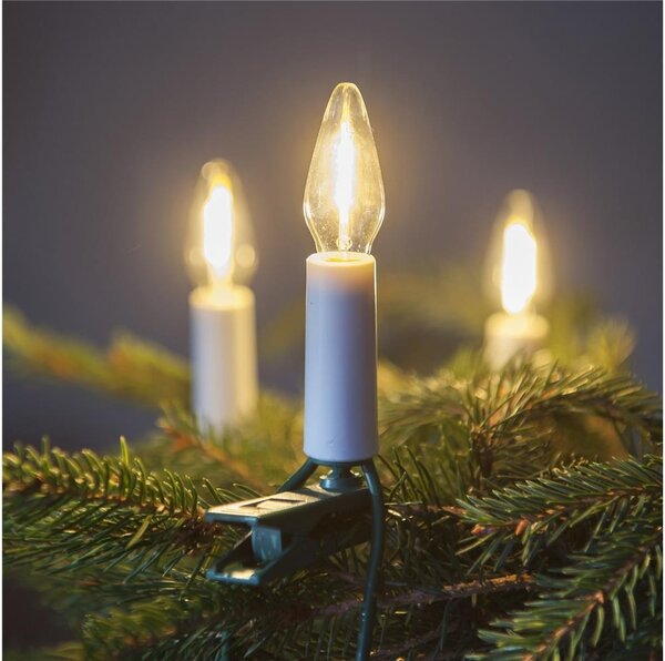 Ghirlandă LED de extindere pentru exterior FELICIA FILAMENT, 20xE10, 14 m, becuri transparente, alb cald, IP44