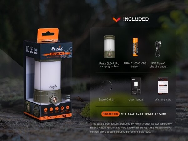 Lampă LED reîncărcabilă portabilă dimabilă Fenix CL26RPROCAM LED/USB IP66 verde