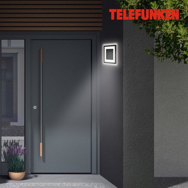Telefunken 315905TF - Aplica LED de exterior pentru perete, 15W, 230V, IP44, 4000K, negru