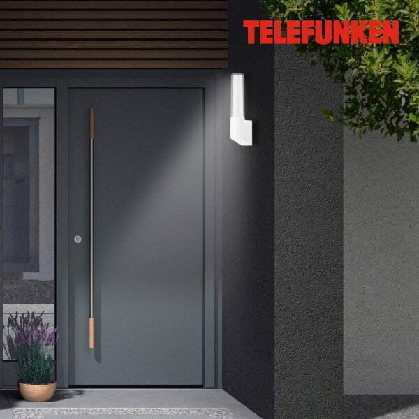 Telefunken 311306TF - Aplică LED de exterior pentru montaj pe perete, 8W, 230V, 4000K, IP44, alb