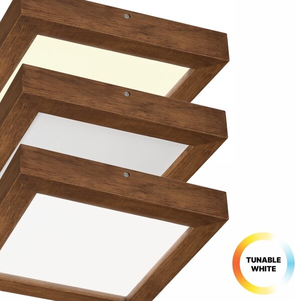 Plafonieră LED dimabilă Brilagi WOODY FRAME LED/24W/230V stejar 30x30 cm IP44 + telecomandă