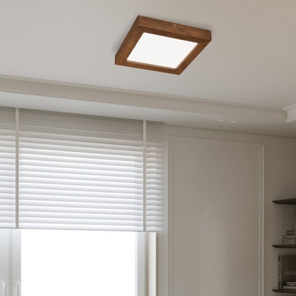 Plafonieră LED dimabilă Brilagi WOODY FRAME LED/24W/230V stejar 30x30 cm IP44 + telecomandă