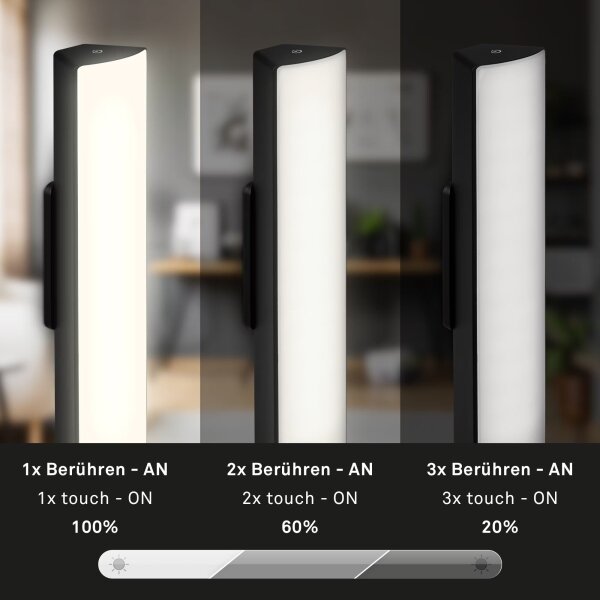 Lampă LED reîncărcabilă dimabil de masă de exterior Briloner 7474-015 LED/7W/5V 3000K negru