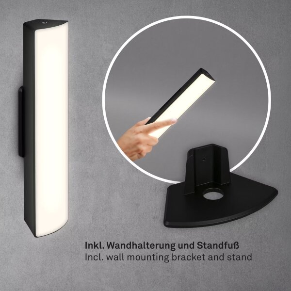 Lampă LED reîncărcabilă dimabil de masă de exterior Briloner 7474-015 LED/7W/5V 3000K negru