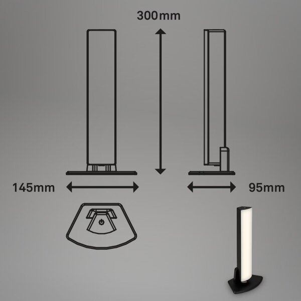 Lampă LED reîncărcabilă dimabil de masă de exterior Briloner 7474-015 LED/7W/5V 3000K negru