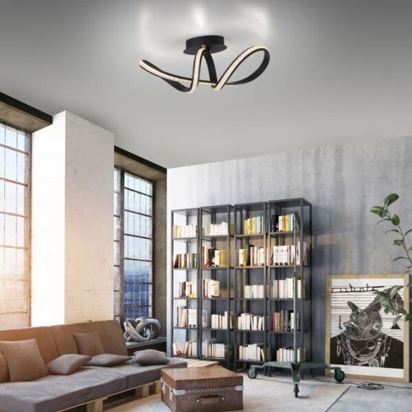 Lustră LED dimabilă aplicată JUST LIGHT. 8475-18 BRILLA LED/29W/230V negru