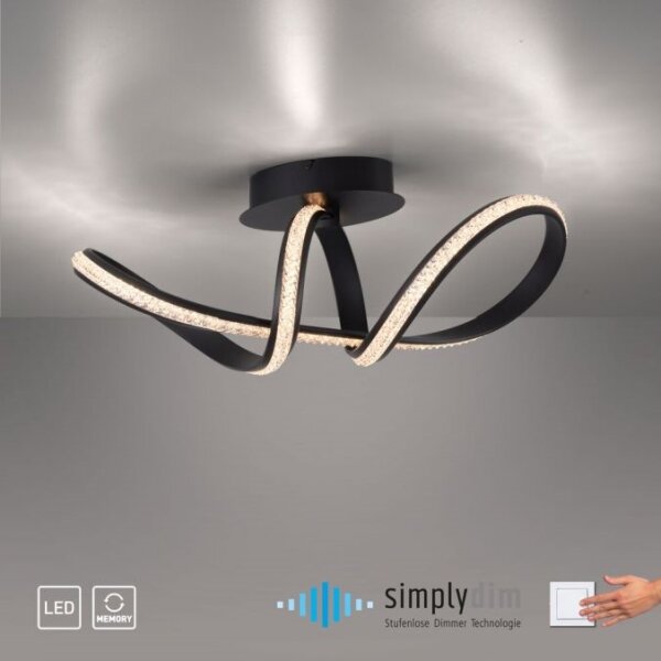 Lustră LED dimabilă aplicată JUST LIGHT. 8475-18 BRILLA LED/29W/230V negru