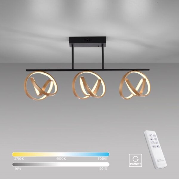 Lustră LED aplicată JUST LIGHT. 6245-18 LOOP 3xLED/11W/230V 2700-5000K + telecomandă
