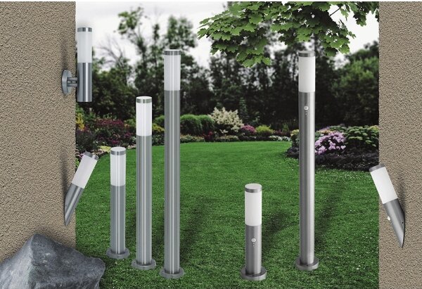 Lampă de exterior cu senzor INOX TORCH 1xE27/25W IP44 Rabalux 8267