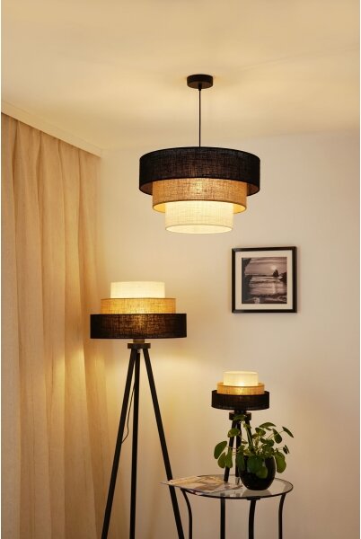 Brilagi - Lustr ASPEN LUNETA 1xE27/15W/230V pr. 45 negru/bej/crem