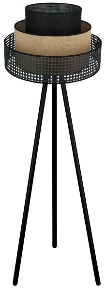 Brilagi - Lampă de podea DAKOTA LUNETA 1xE27/15W/230V negru/ratan
