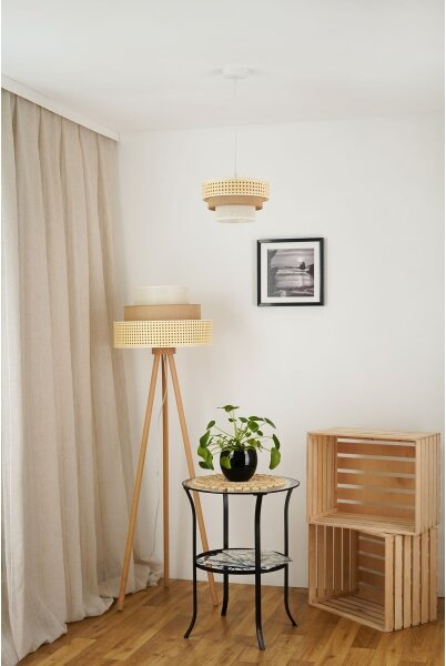 Brilagi - Lustr CEDAR LUNETA 1xE27/15W/230V pr. 25 ratan maro/crem