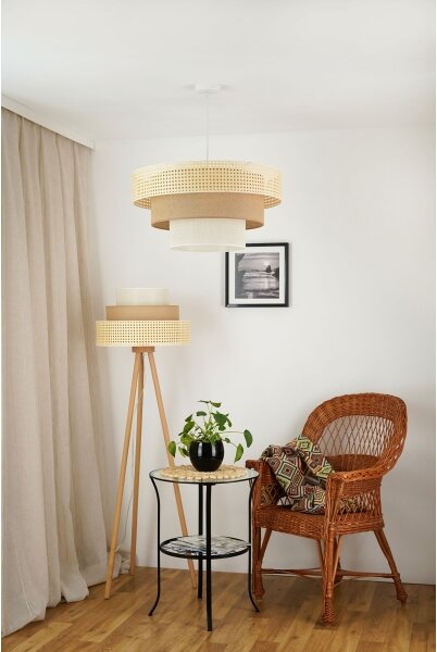Brilagi - Lustr CEDAR LUNETA 1xE27/15W/230V pr. 60 ratan maro/crem