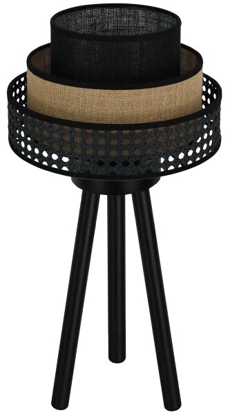 Brilagi - Lampă de masă DAKOTA LUNETA 1xE27/15W/230V negru/ratan