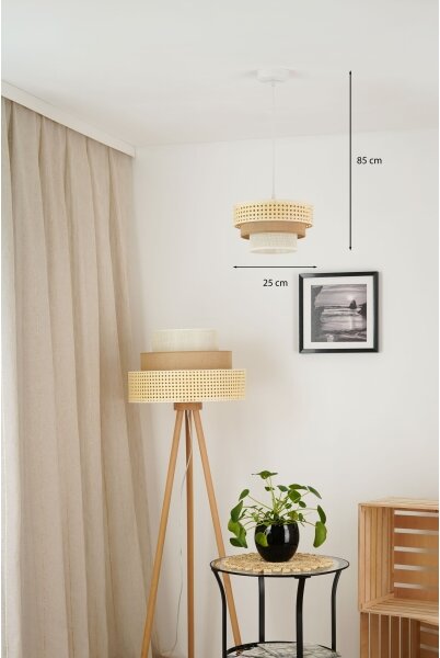 Brilagi - Lustr CEDAR LUNETA 1xE27/15W/230V pr. 25 ratan maro/crem