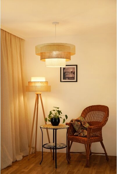 Brilagi - Lustr CEDAR LUNETA 1xE27/15W/230V pr. 60 ratan maro/crem