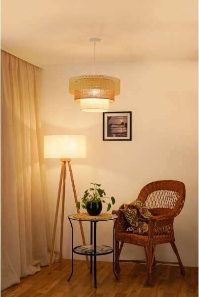 Brilagi - Lustr CEDAR LUNETA 1xE27/15W/230V pr. 45 ratan maro/crem