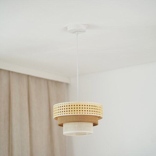 Brilagi - Lustr CEDAR LUNETA 1xE27/15W/230V pr. 25 ratan maro/crem