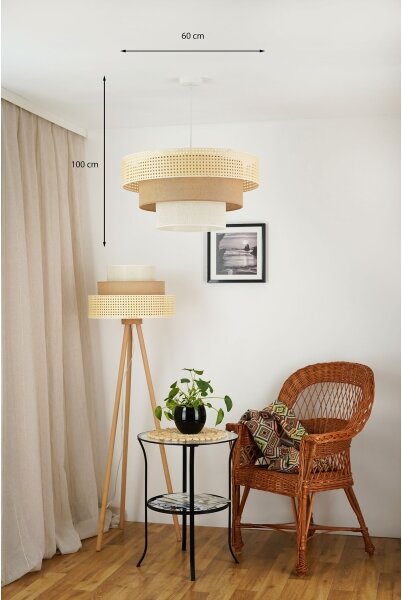 Brilagi - Lustr CEDAR LUNETA 1xE27/15W/230V pr. 60 ratan maro/crem