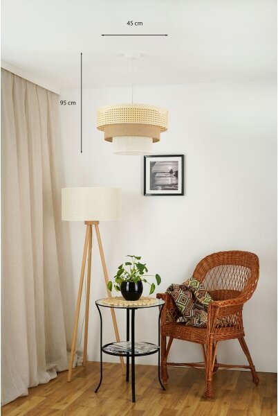 Brilagi - Lustr CEDAR LUNETA 1xE27/15W/230V pr. 45 ratan maro/crem