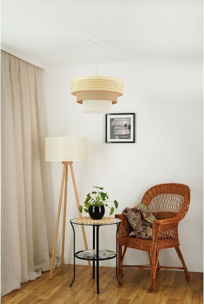 Brilagi - Lustr CEDAR LUNETA 1xE27/15W/230V pr. 45 ratan maro/crem