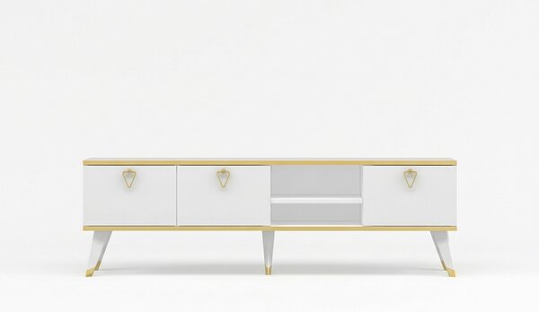 Masuta TV CAROL 160 cm, alb/auriu