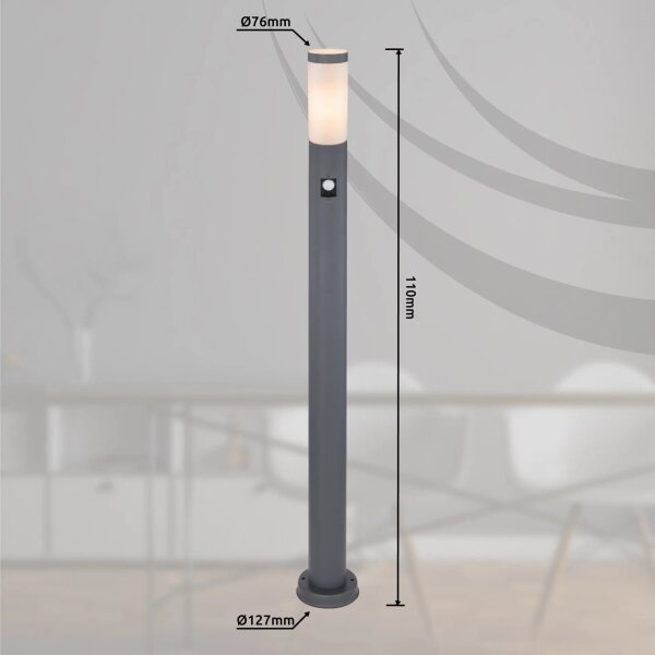 Lampă de exterior cu senzor Globo 3159AS BOSTON 1xE27/15W/230V IP44 110 cm antracit